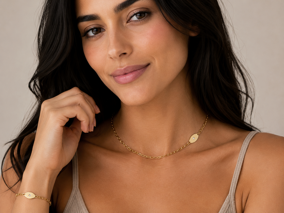 Dani Symbols Diamond Paperclip Bracelet | Anklet