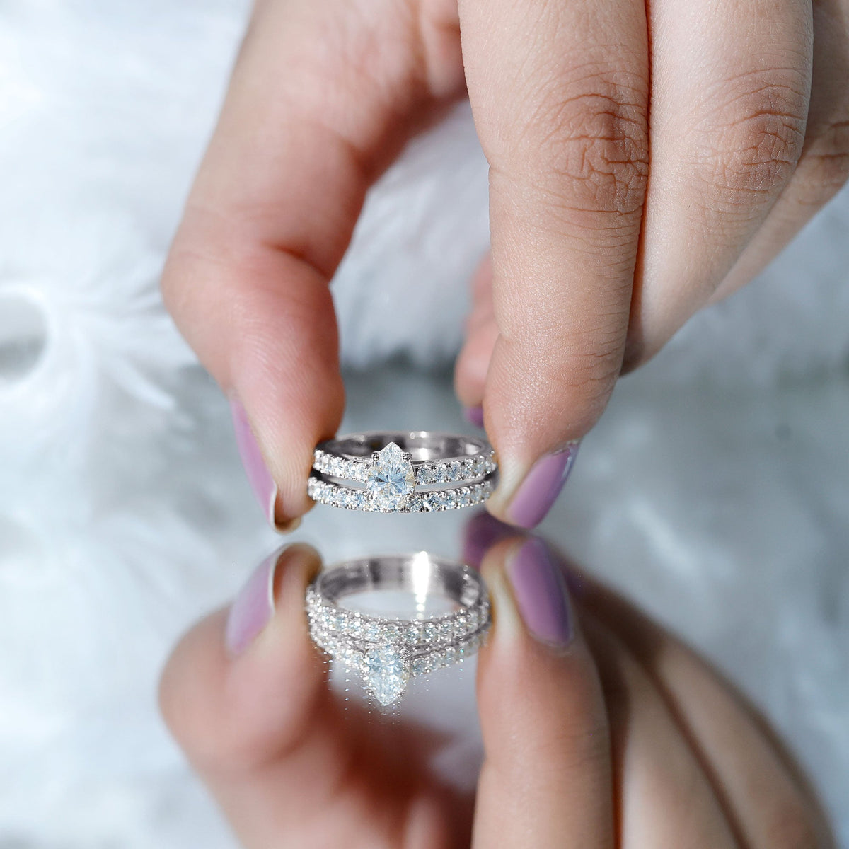Certified Pear Lab-Grown Diamond Bridal Set
