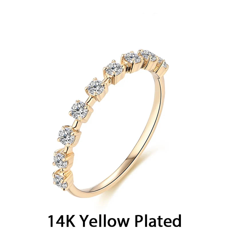 Round Moissanite Wedding Band