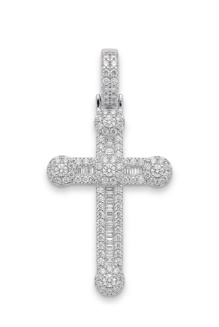 Cross pendant with white background