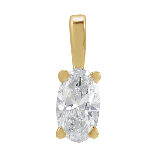 Séraphine 14K Gold Oval Diamond Pendant