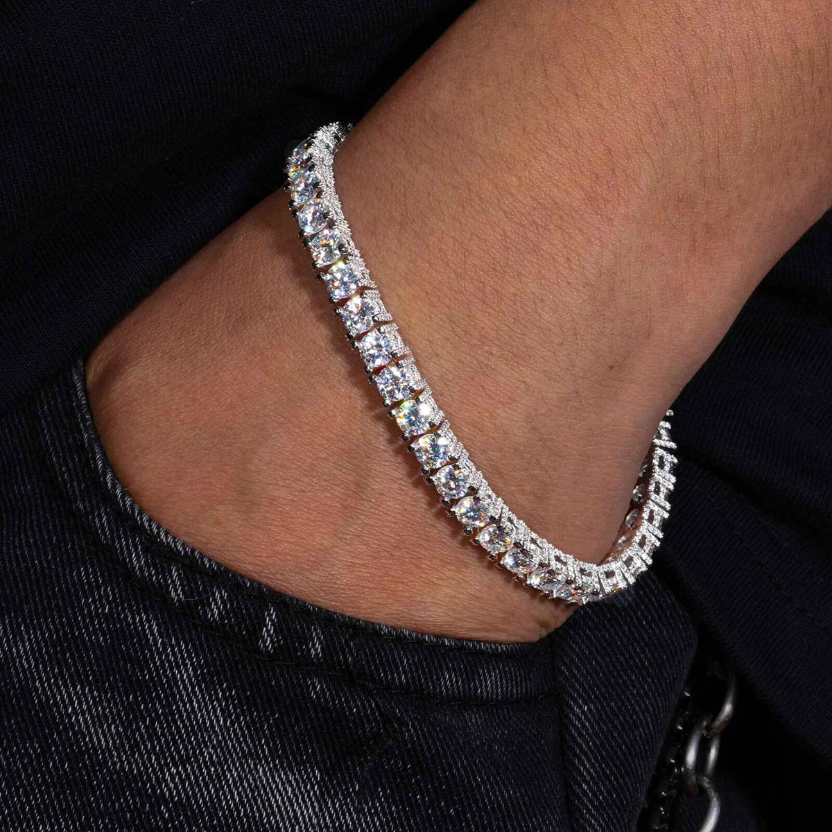 5mm Moissanite Tennis Bracelet in 925 Sterling Silver