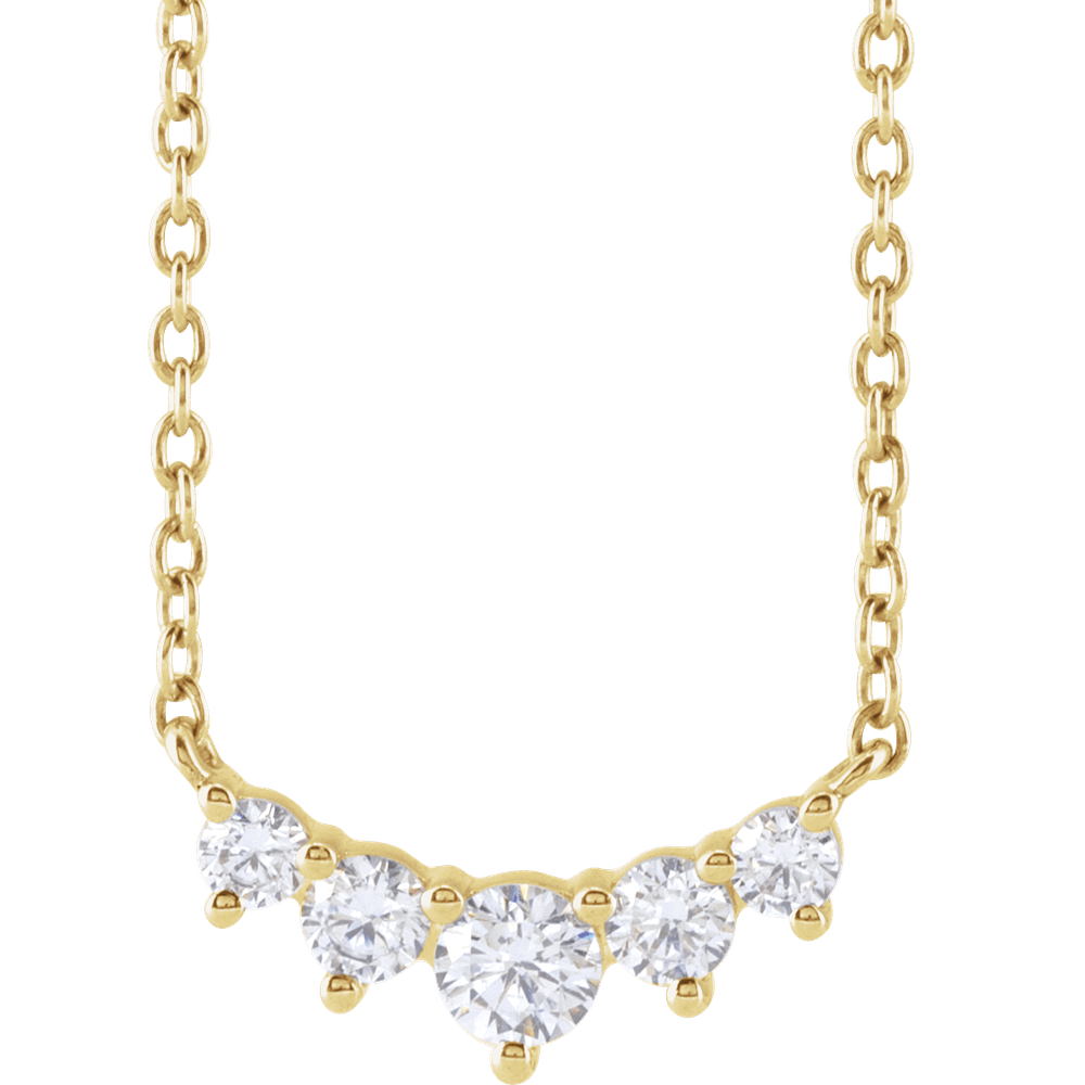 0.33 CTW Graduated Lab-Grown Diamond Necklace in 14K Yellow Gold
