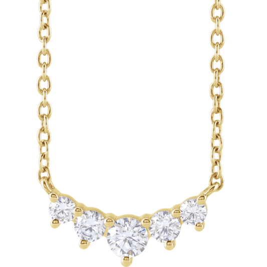 0.33 CTW Graduated Lab-Grown Diamond Necklace in 14K Yellow Gold