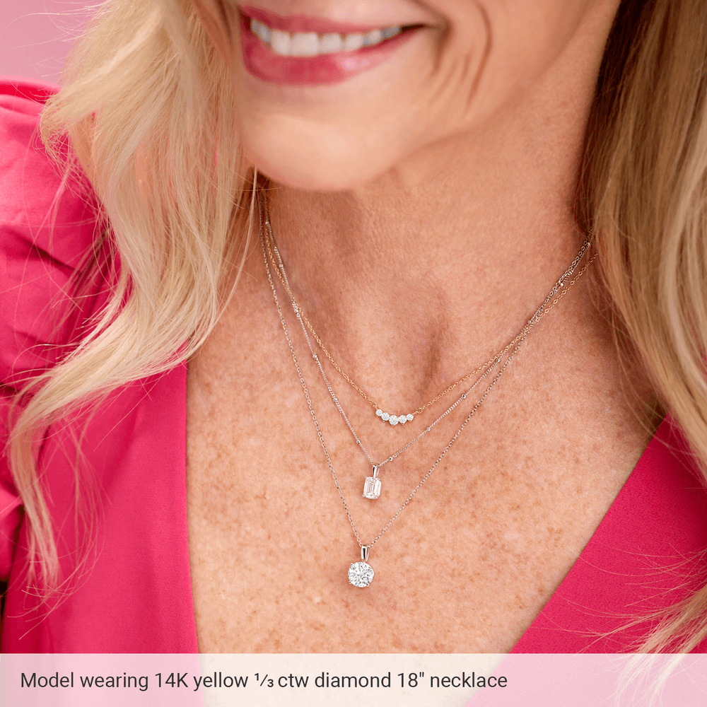 0.33 CTW Graduated Lab-Grown Diamond Necklace in 14K Yellow Gold