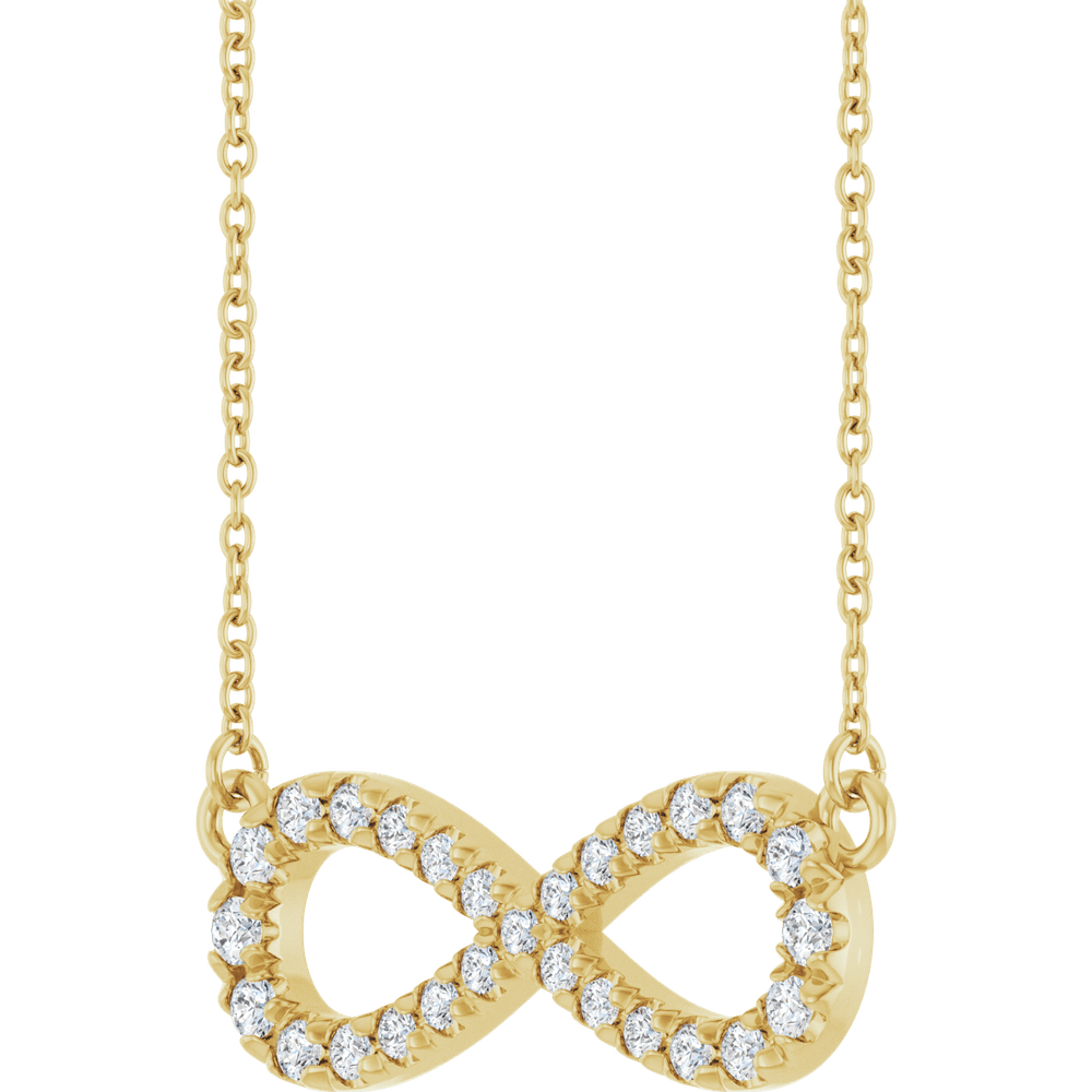 1/3 CTW Diamond Infinity Necklace in 14K Yellow Gold