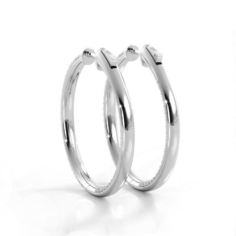 2.5 CTW Moissanite Triple-Row Hoop Earrings in 14K Gold Over Sterling Silver