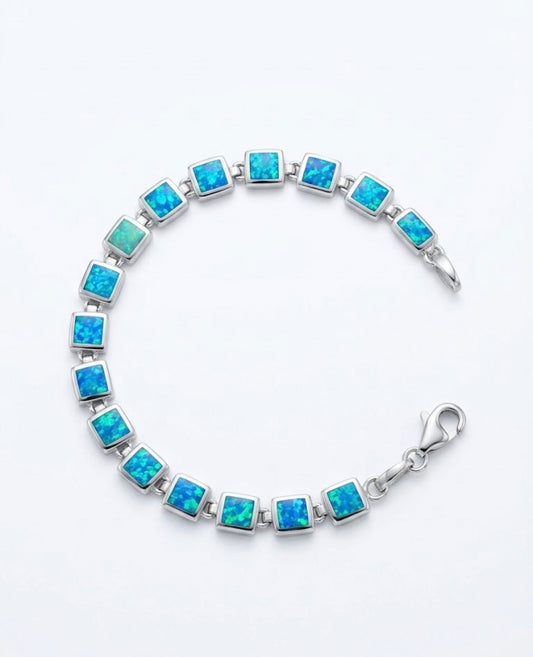 Blue Opal Link Bracelet