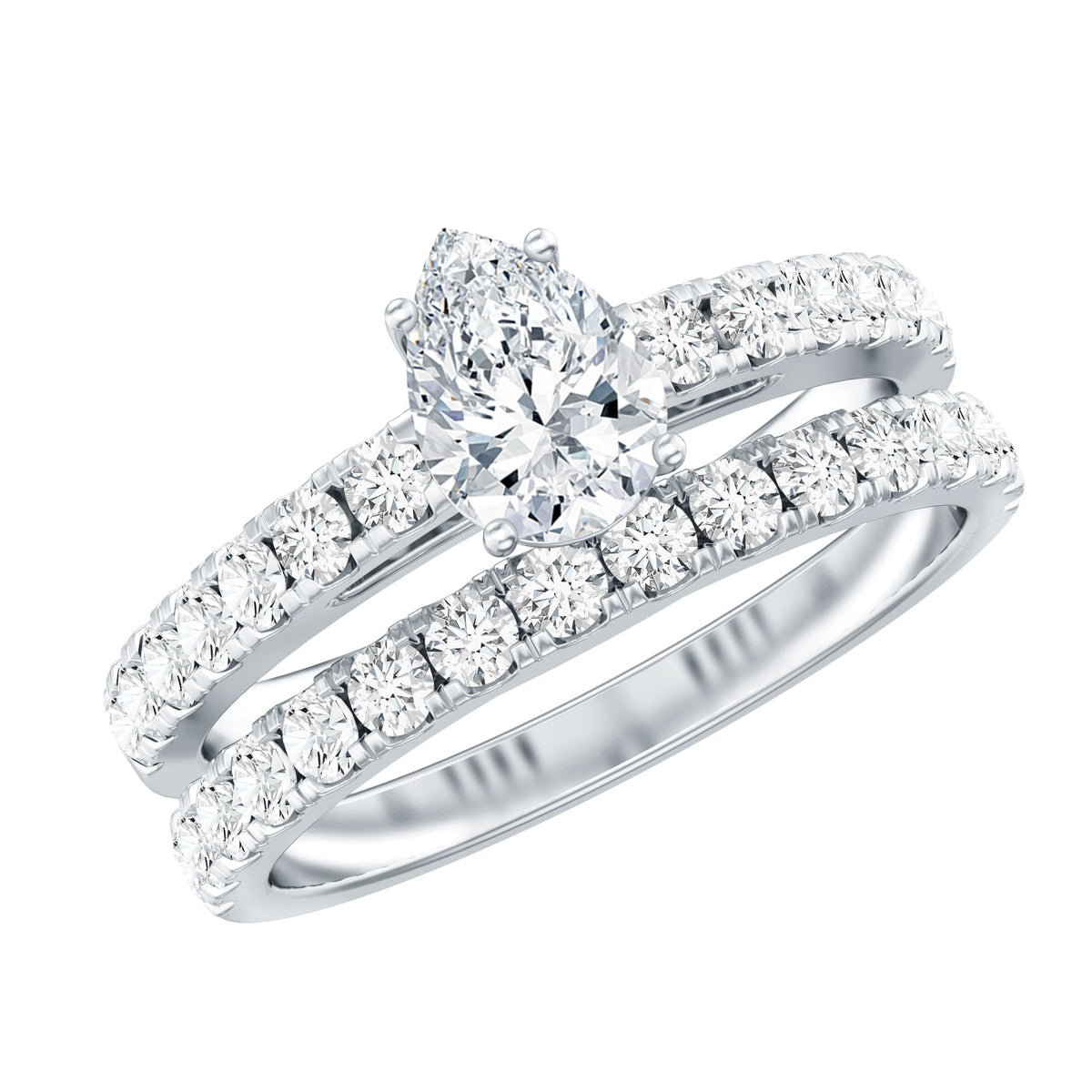 Certified Pear Lab-Grown Diamond Bridal Set