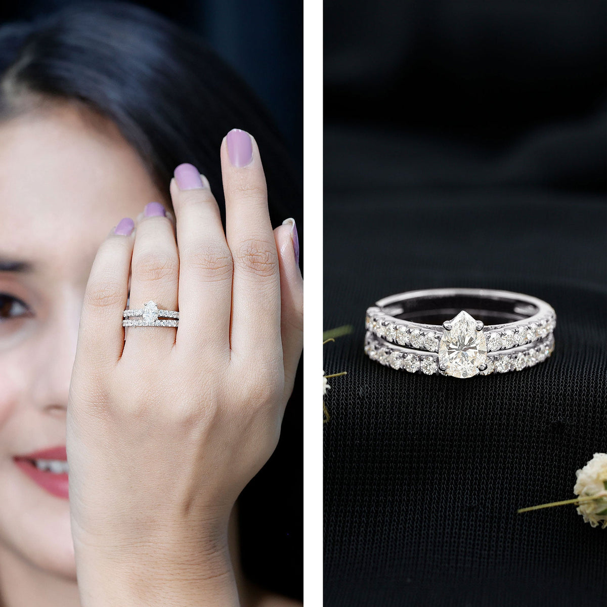 Certified Pear Lab-Grown Diamond Bridal Set