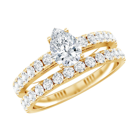 Certified Pear Lab-Grown Diamond Bridal Set
