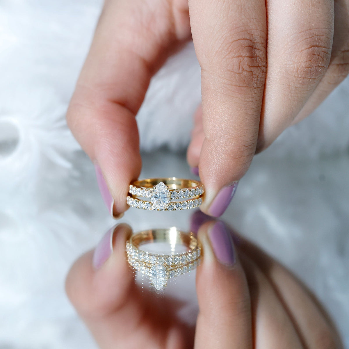 Certified Pear Lab-Grown Diamond Bridal Set