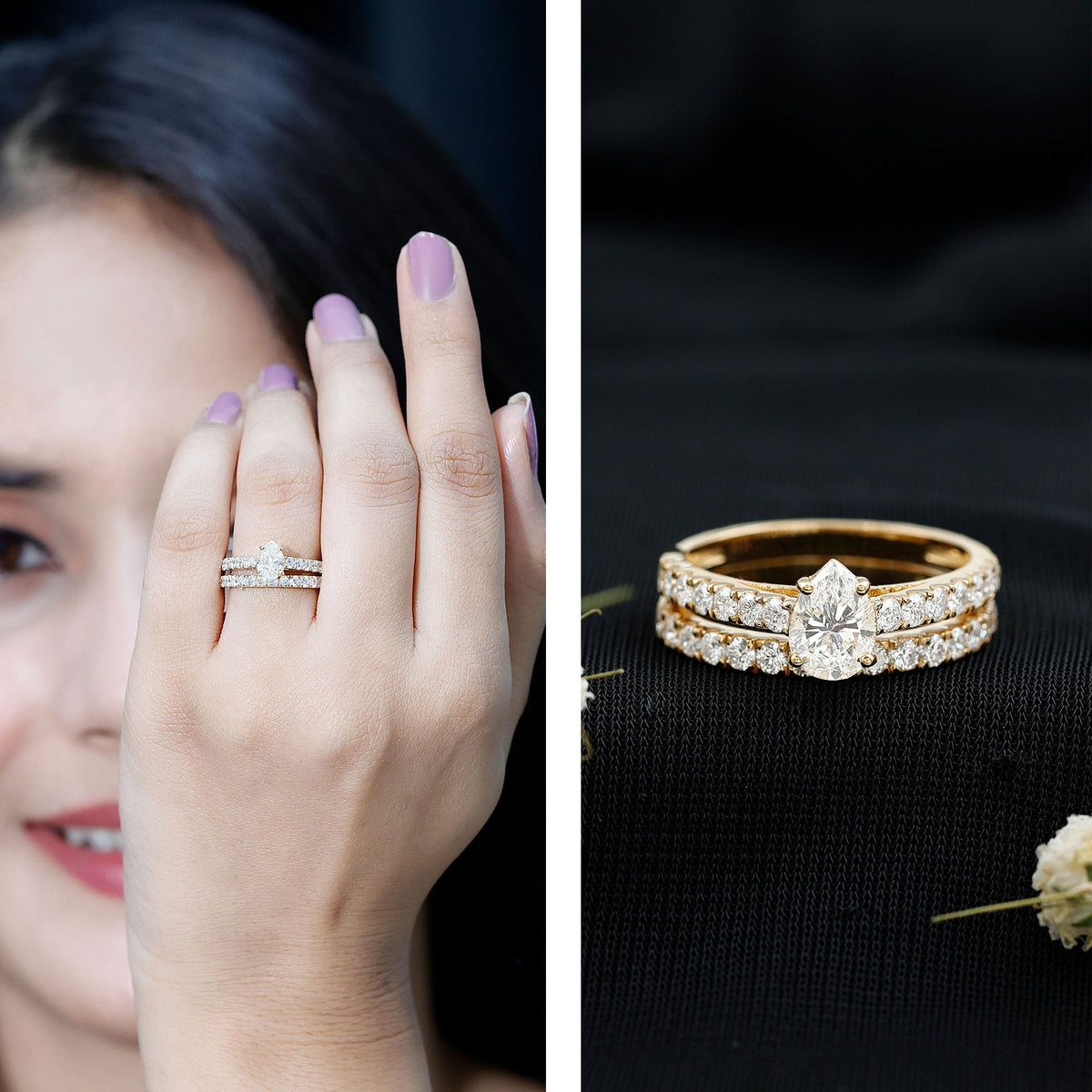 Certified Pear Lab-Grown Diamond Bridal Set