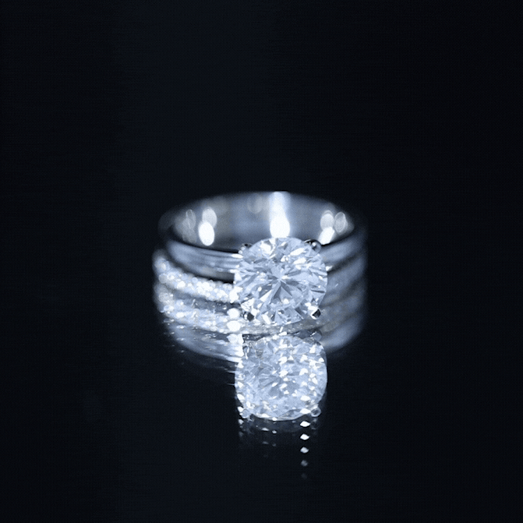 Certified Round Lab-Grown Diamond Solitaire Bridal Set