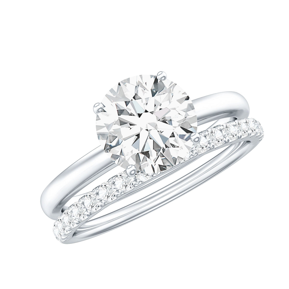 Certified Round Lab-Grown Diamond Solitaire Bridal Set
