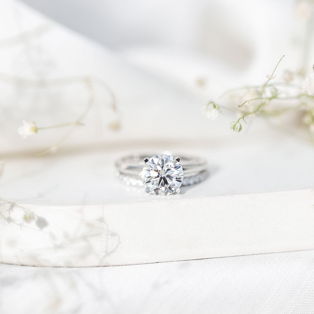 Certified Round Lab-Grown Diamond Solitaire Bridal Set