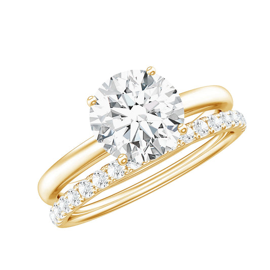 Certified Round Lab-Grown Diamond Solitaire Bridal Set