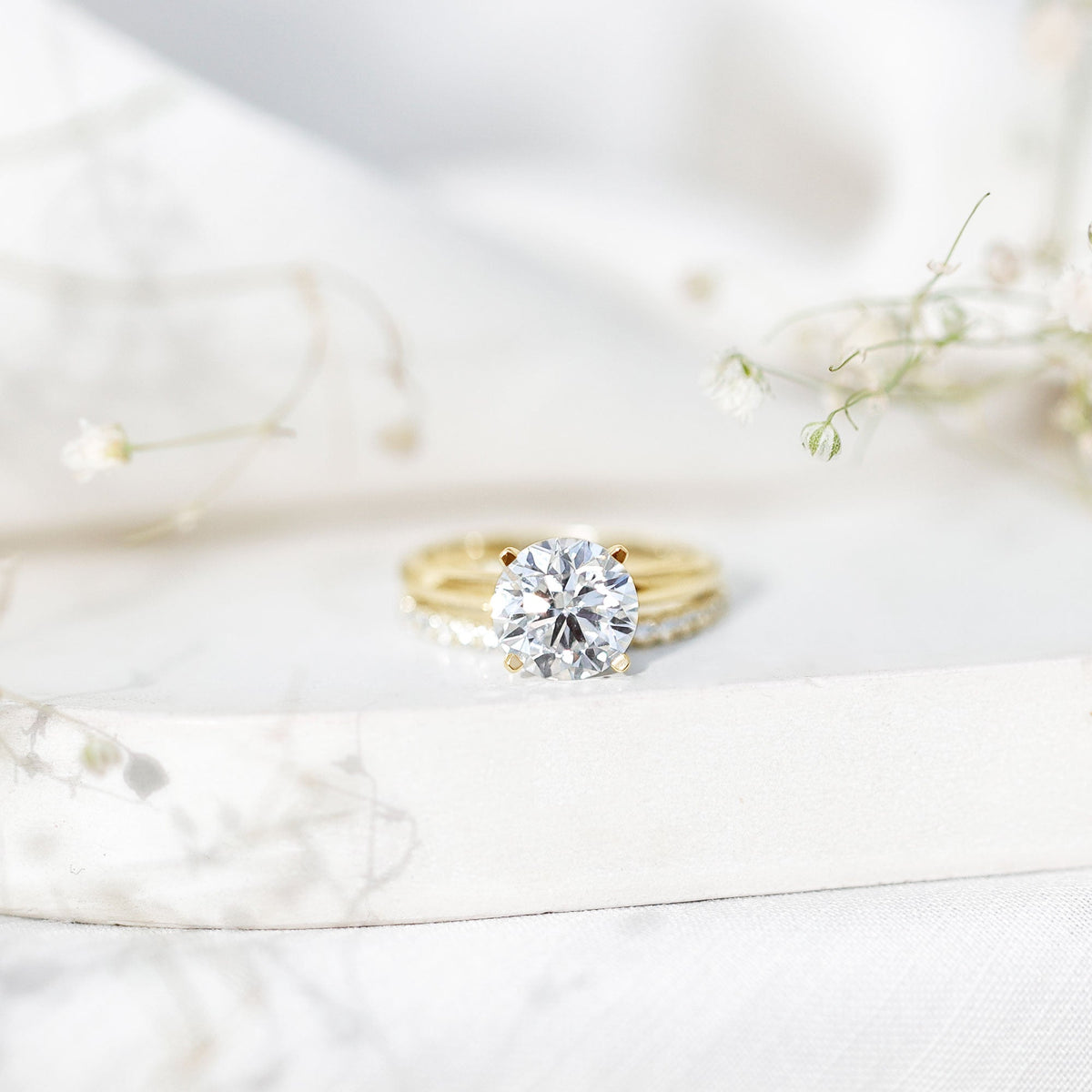 Certified Round Lab-Grown Diamond Solitaire Bridal Set