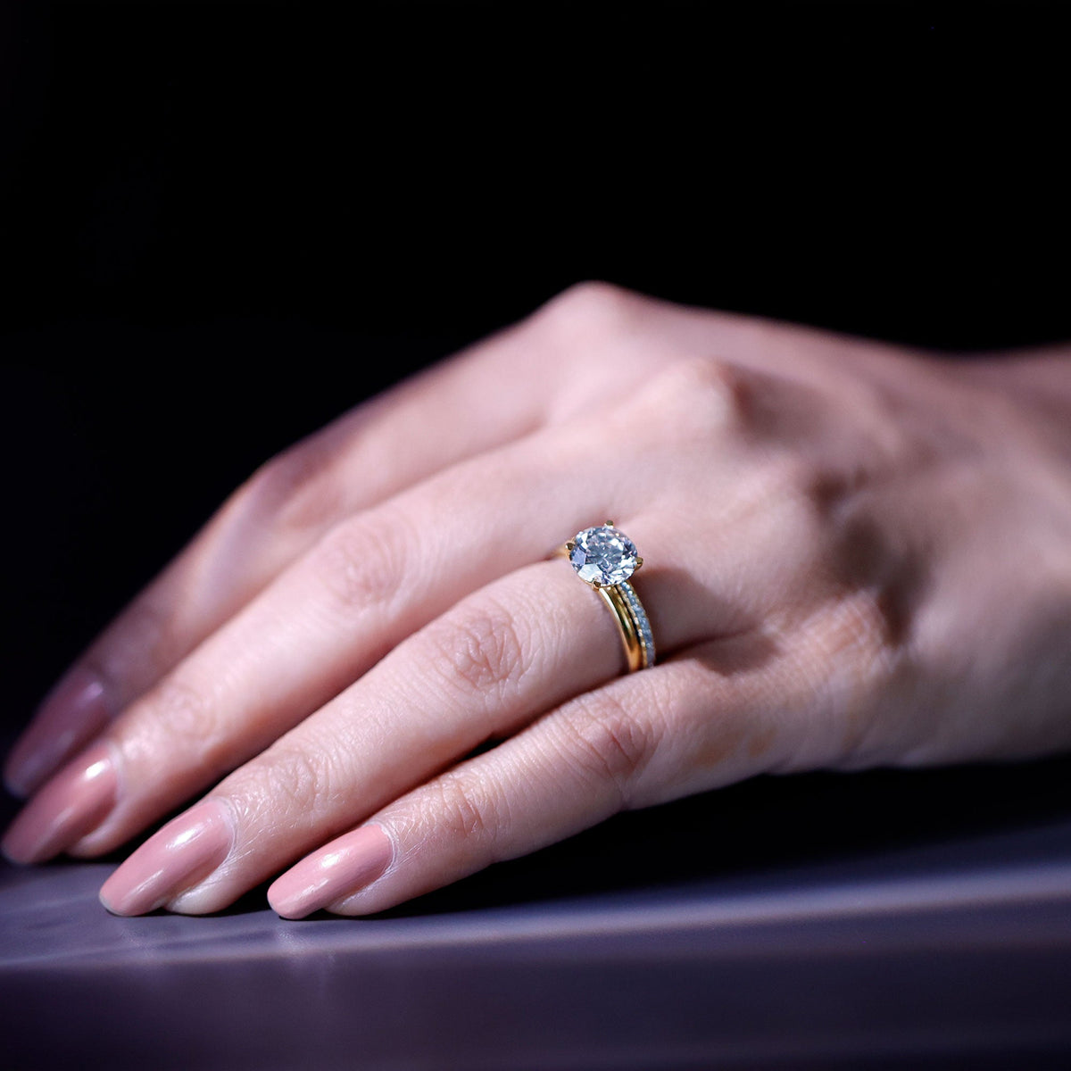 Certified Round Lab-Grown Diamond Solitaire Bridal Set