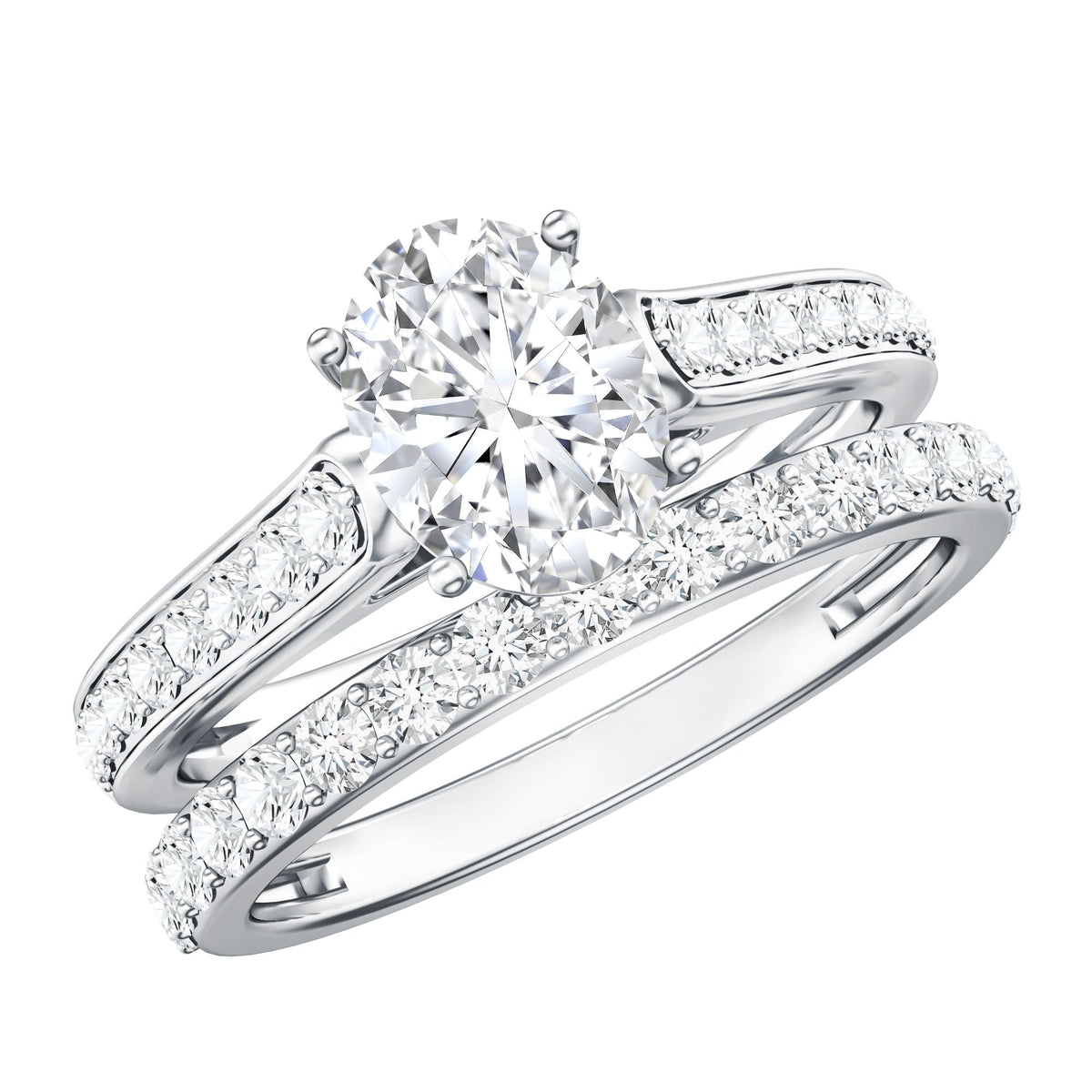 Oval Lab-Grown Diamond Bridal Set with IGI Certificate