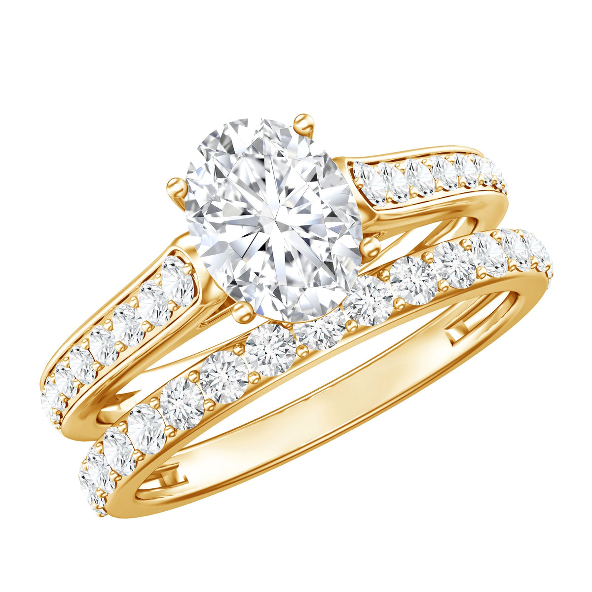 Oval Lab-Grown Diamond Bridal Set with IGI Certificate