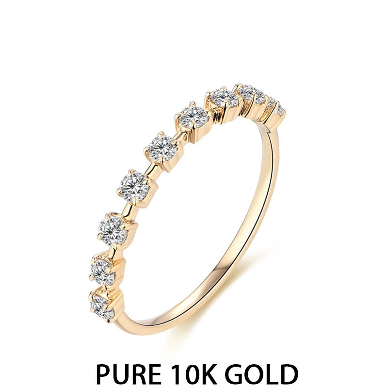 Round Moissanite Wedding Band