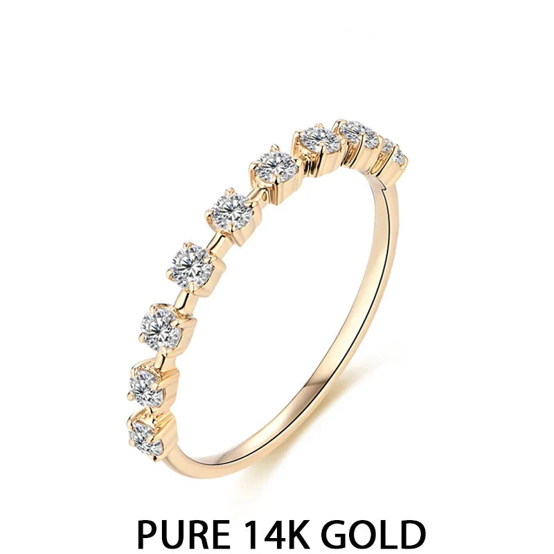 Round Moissanite Wedding Band