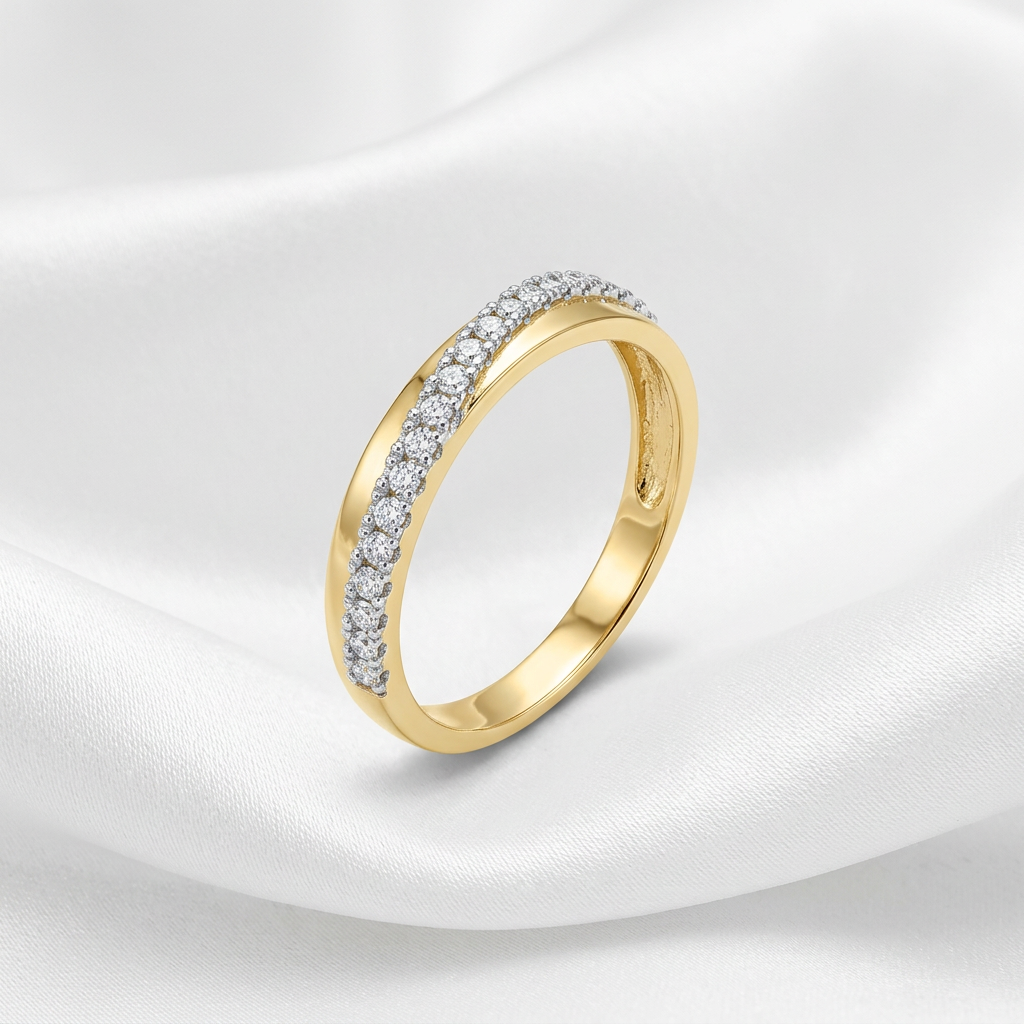 10kt Gold His and Hers Square-Center CZ Bridal Trio Set