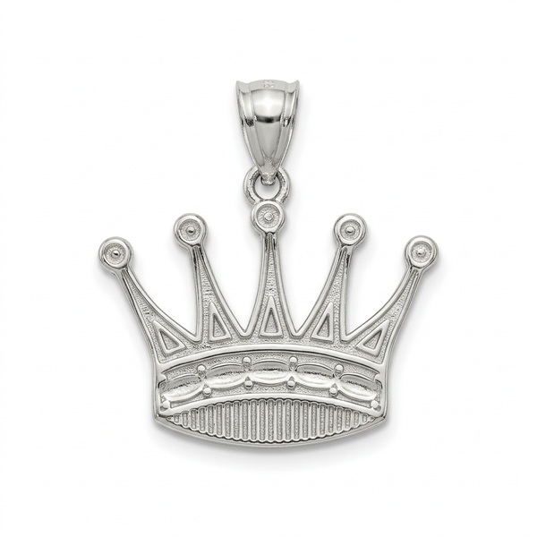 Five-Point Crown Pendant in 925 Sterling Silver with Rhodium Finish – M ...