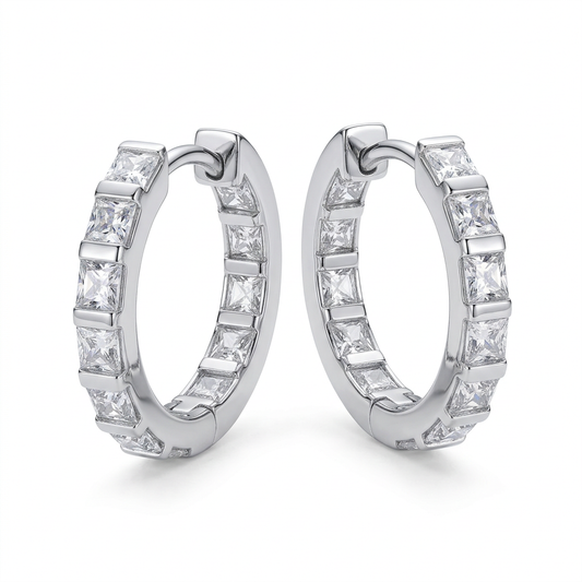 Square-Cut Inside-Out Hoop Earrings