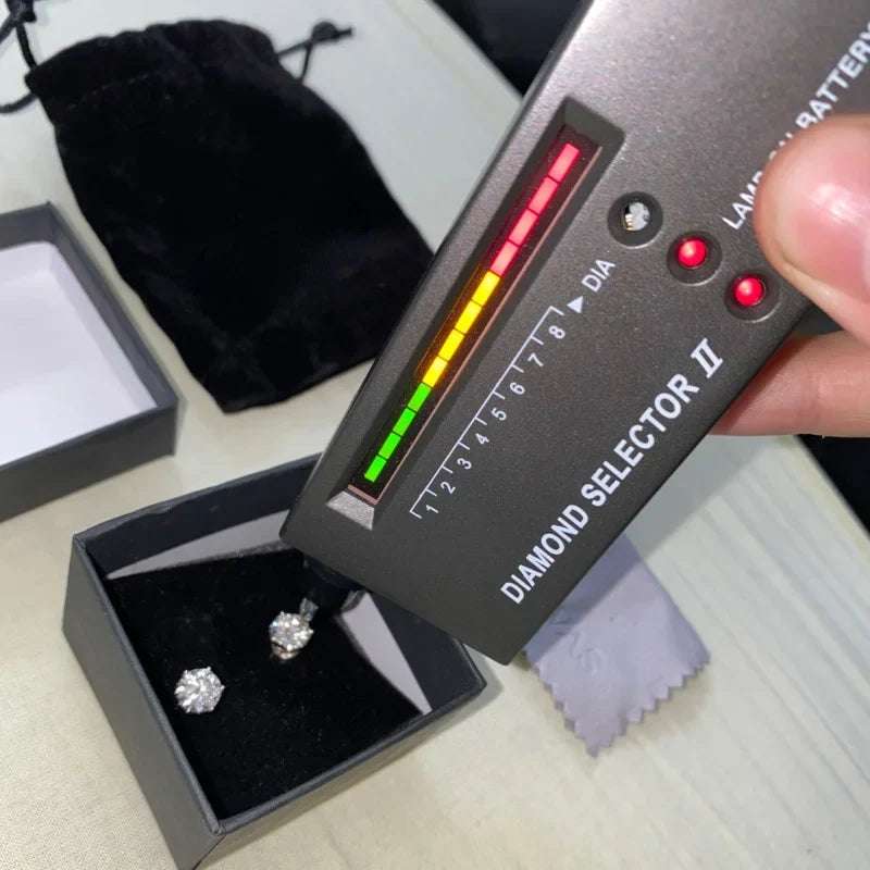 Colored Round Moissanite Stud Earrings in Sterling Silver