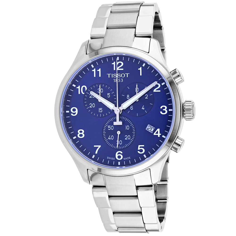 Tissot Men's Chrono XL Classic Watch, Blue Dial, Stainless Steel